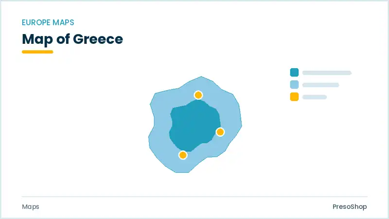 Editable PowerPoint outline map of Greece in Europe, drawn as recolourable vector shapes for market and territory slides