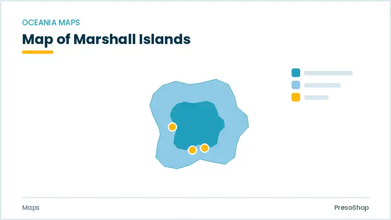 Editable PowerPoint outline map of Marshall Islands in Oceania, drawn as recolourable vector shapes for market and territory slides