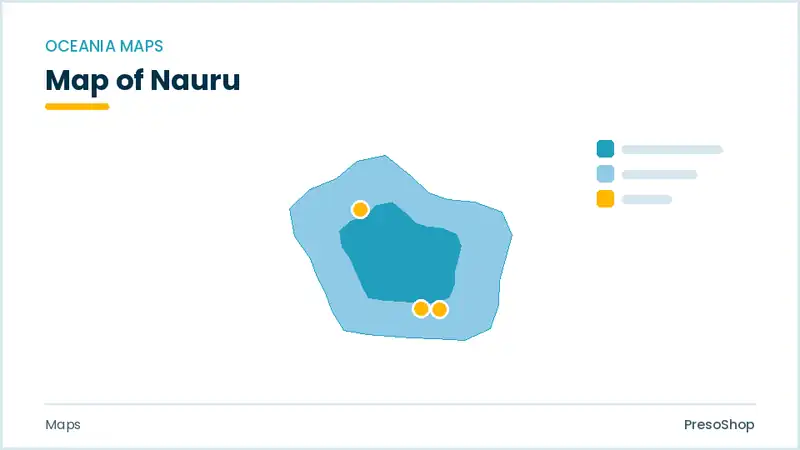 Editable PowerPoint outline map of Nauru in Oceania, drawn as recolourable vector shapes for market and territory slides