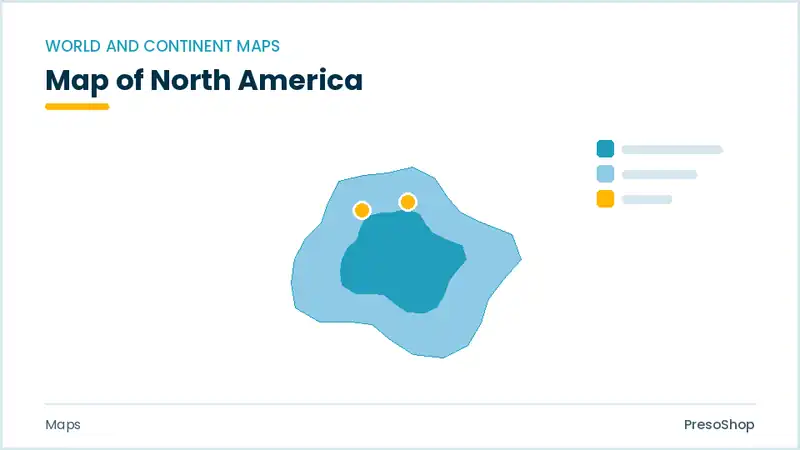 Editable PowerPoint north america map with each region as a separate recolourable vector shape