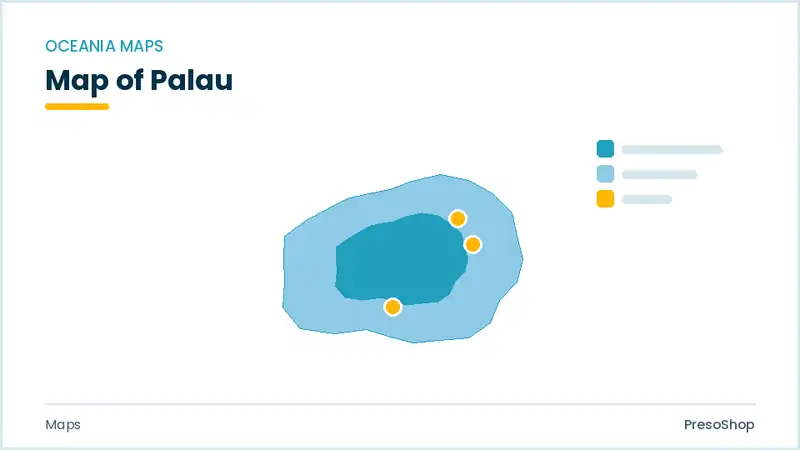 Editable PowerPoint outline map of Palau in Oceania, drawn as recolourable vector shapes for market and territory slides