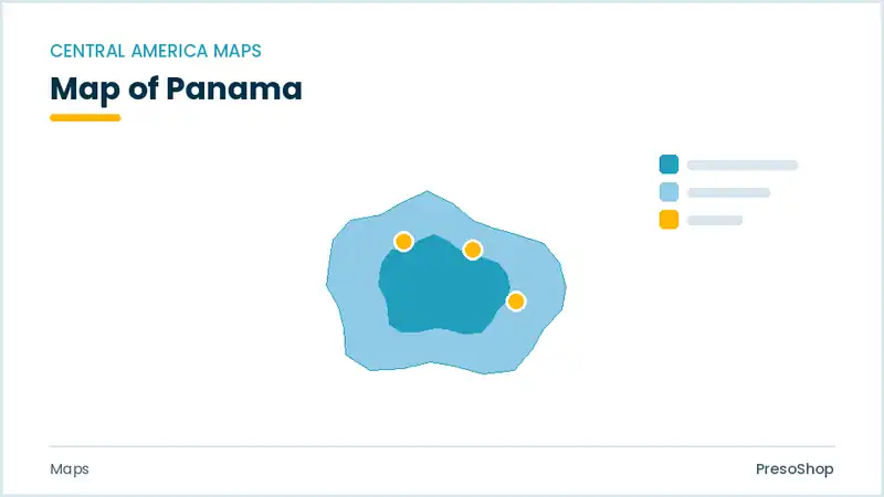 Editable PowerPoint outline map of Panama in Central America, drawn as recolourable vector shapes for market and territory slides