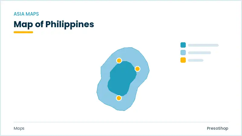 Editable PowerPoint outline map of Philippines in Asia, drawn as recolourable vector shapes for market and territory slides
