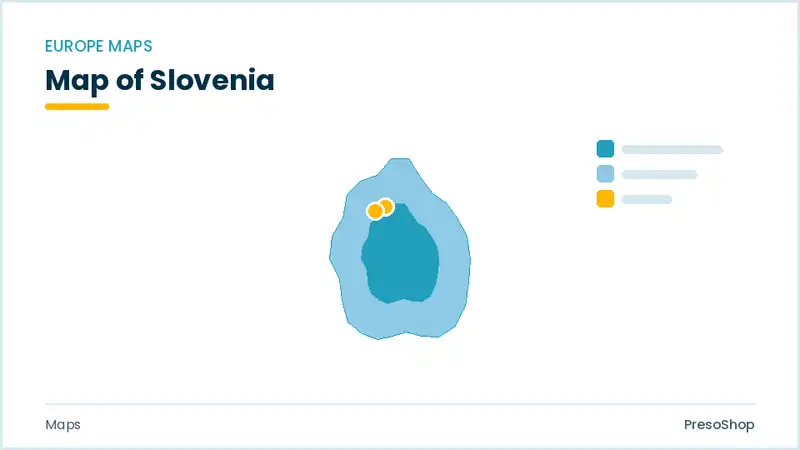 Editable PowerPoint outline map of Slovenia in Europe, drawn as recolourable vector shapes for market and territory slides