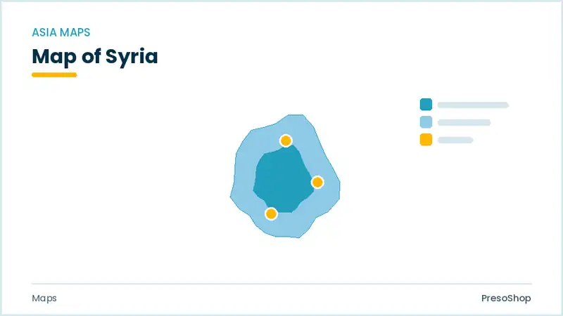 Editable PowerPoint outline map of Syria in Asia, drawn as recolourable vector shapes for market and territory slides