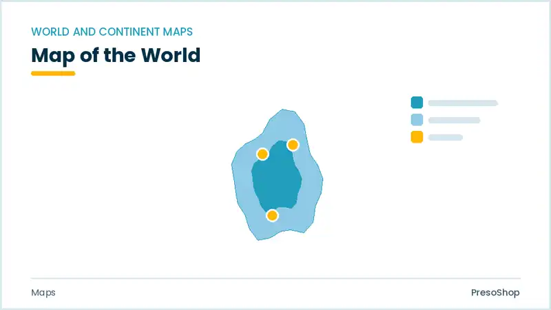 Editable PowerPoint world map with each region as a separate recolourable vector shape