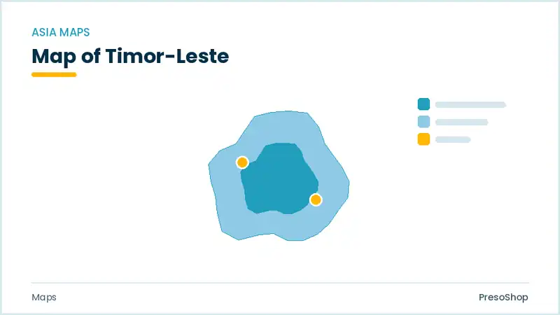 Editable PowerPoint outline map of Timor-Leste in Asia, drawn as recolourable vector shapes for market and territory slides