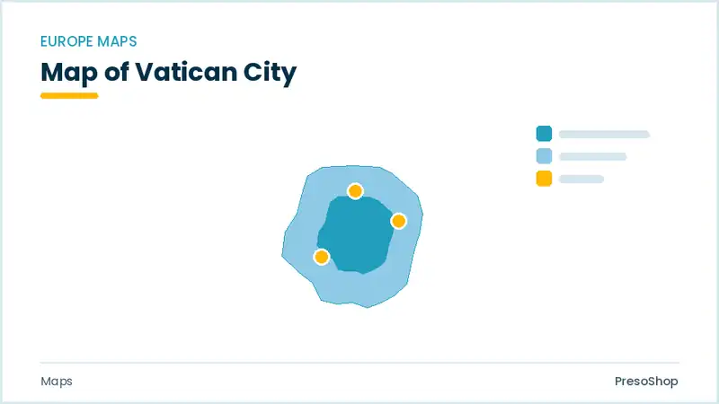 Editable PowerPoint outline map of Vatican City in Europe, drawn as recolourable vector shapes for market and territory slides
