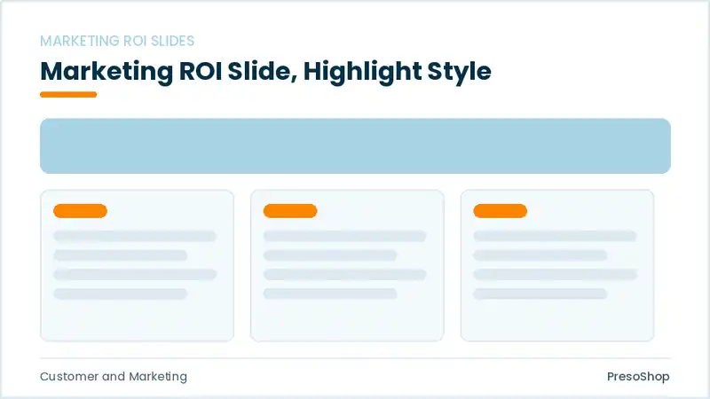 Editable PowerPoint marketing roi slide template with an accented takeaway, built from recolourable native shapes for customer and marketing decks