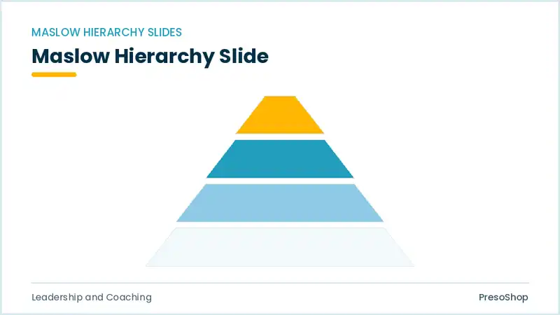 Editable PowerPoint maslow hierarchy slide template, built from recolourable native shapes for leadership and coaching decks