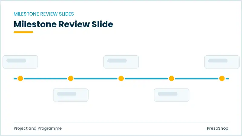 Editable PowerPoint milestone review slide template, built from recolourable native shapes for project and programme decks