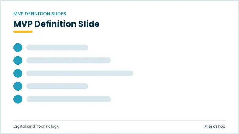 Editable PowerPoint mvp definition slide template, built from recolourable native shapes for digital and technology decks