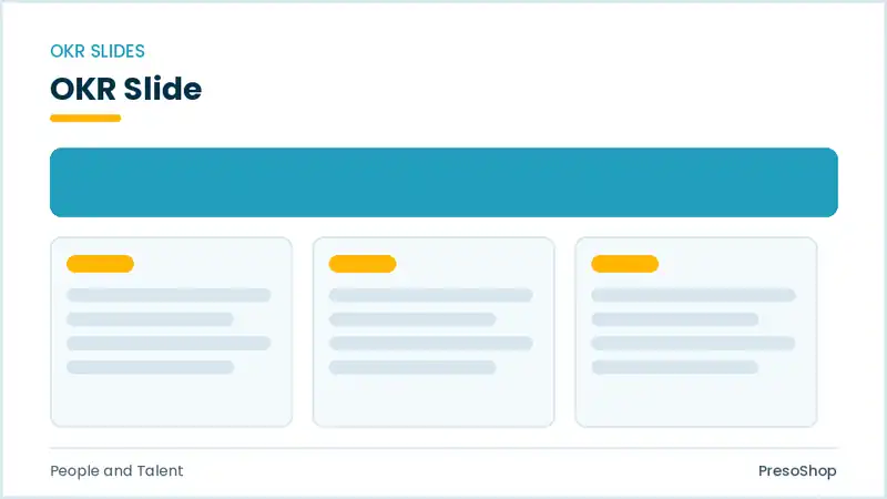 Editable PowerPoint okr slide template, built from recolourable native shapes for people and talent decks