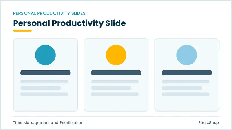 Editable PowerPoint personal productivity slide template, built from recolourable native shapes for time management and prioritisation decks