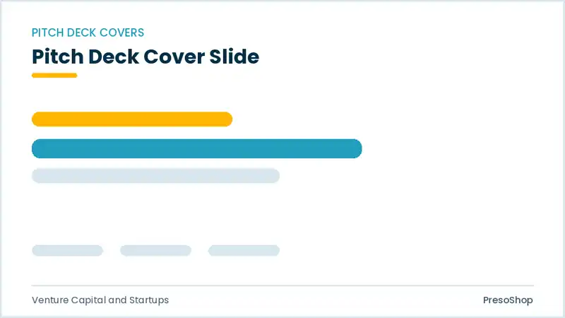 Editable PowerPoint pitch deck cover slide template, built from recolourable native shapes for venture capital and startups decks