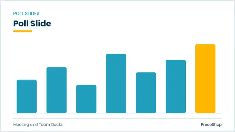 Editable PowerPoint poll slide template, built from recolourable native shapes for meeting and team decks decks