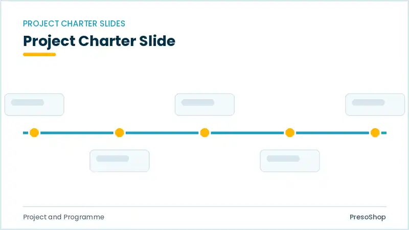 Editable PowerPoint project charter slide template, built from recolourable native shapes for project and programme decks