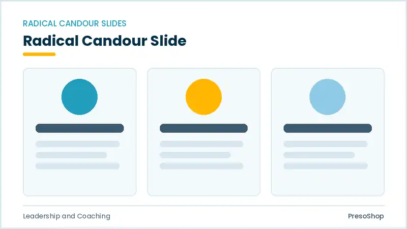 Editable PowerPoint radical candour slide template, built from recolourable native shapes for leadership and coaching decks