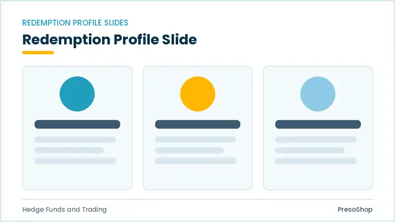 Editable PowerPoint redemption profile slide template, built from recolourable native shapes for hedge funds and trading decks