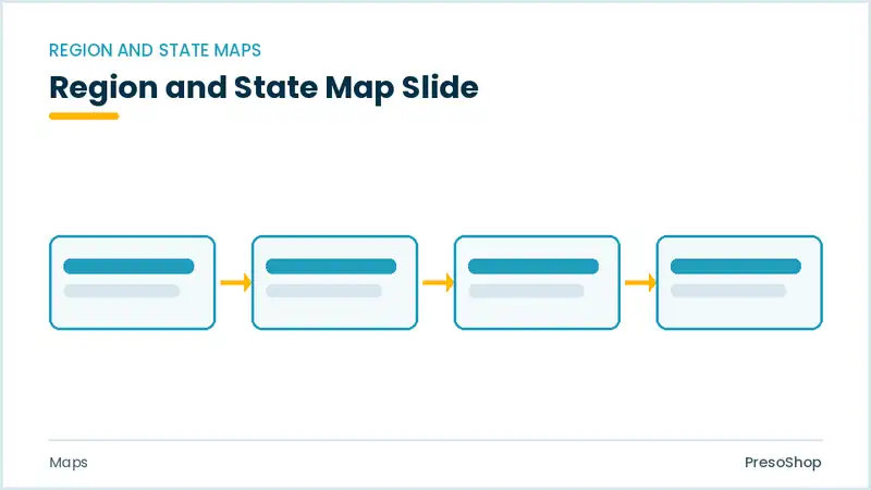 Editable PowerPoint region and state map slide template, built from recolourable native shapes for maps decks
