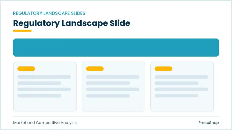 Editable PowerPoint regulatory landscape slide template, built from recolourable native shapes for market and competitive analysis decks