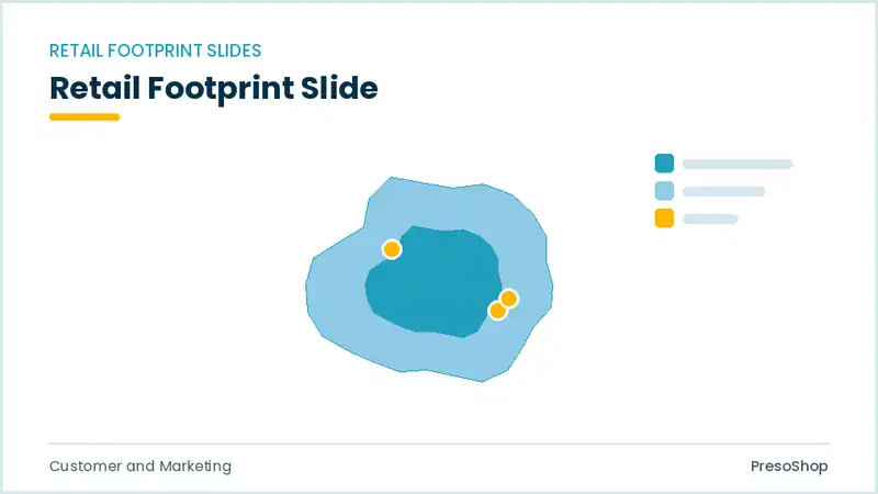 Editable PowerPoint retail footprint slide template, built from recolourable native shapes for customer and marketing decks