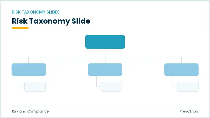 Editable PowerPoint risk taxonomy slide template, built from recolourable native shapes for risk and compliance decks