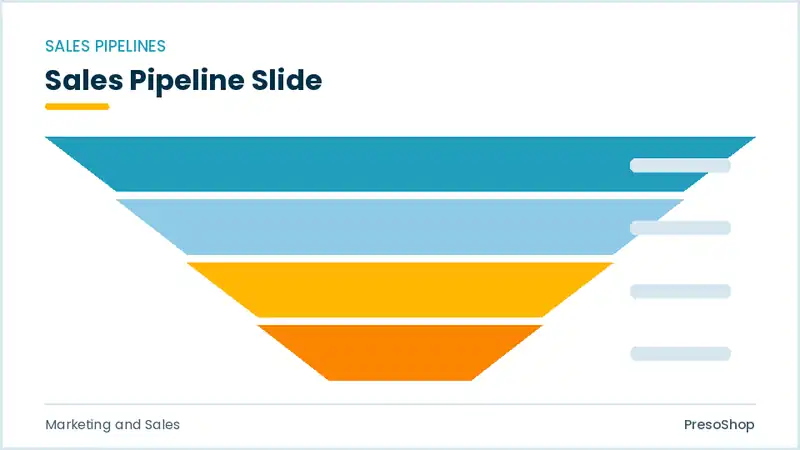 Editable PowerPoint sales pipeline slide template, built from recolourable native shapes for marketing and sales decks