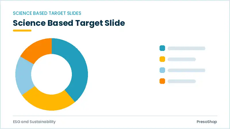 Editable PowerPoint science based target slide template, built from recolourable native shapes for esg and sustainability decks