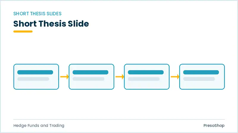 Editable PowerPoint short thesis slide template, built from recolourable native shapes for hedge funds and trading decks