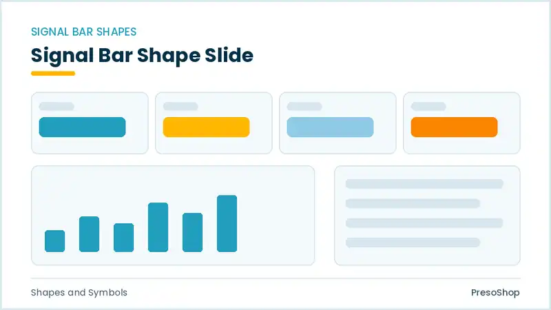 Editable PowerPoint signal bar shape slide template, built from recolourable native shapes for shapes and symbols decks