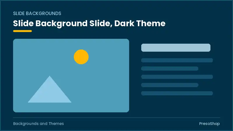 Editable PowerPoint slide background slide template in a dark theme, built from recolourable native shapes for backgrounds and themes decks