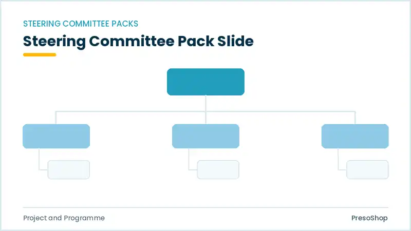 Editable PowerPoint steering committee pack slide template, built from recolourable native shapes for project and programme decks