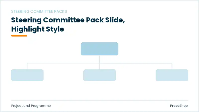 Editable PowerPoint steering committee pack slide template with an accented takeaway, built from recolourable native shapes for project and programme decks