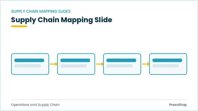 Editable PowerPoint supply chain mapping slide template, built from recolourable native shapes for operations and supply chain decks