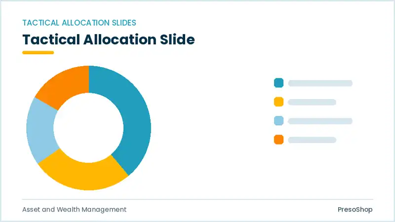 Editable PowerPoint tactical allocation slide template, built from recolourable native shapes for asset and wealth management decks