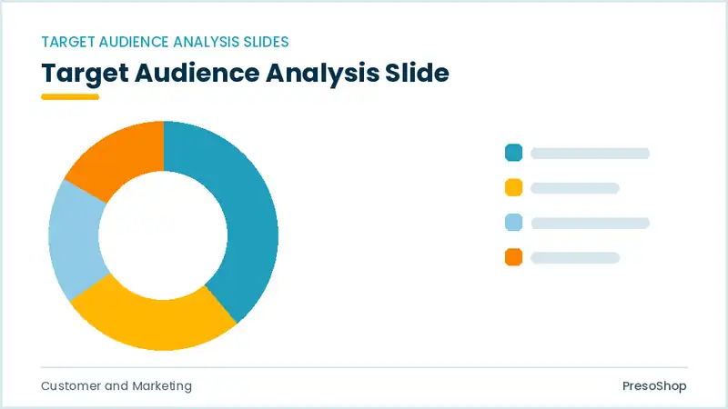 Editable PowerPoint target audience analysis slide template, built from recolourable native shapes for customer and marketing decks