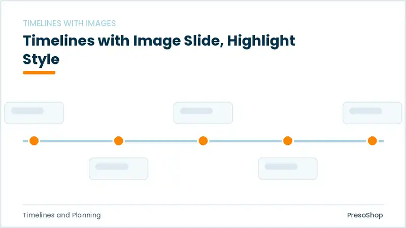 Editable PowerPoint timelines with image slide template with an accented takeaway, built from recolourable native shapes for timelines and planning decks