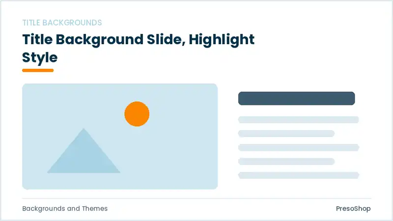 Editable PowerPoint title background slide template with an accented takeaway, built from recolourable native shapes for backgrounds and themes decks