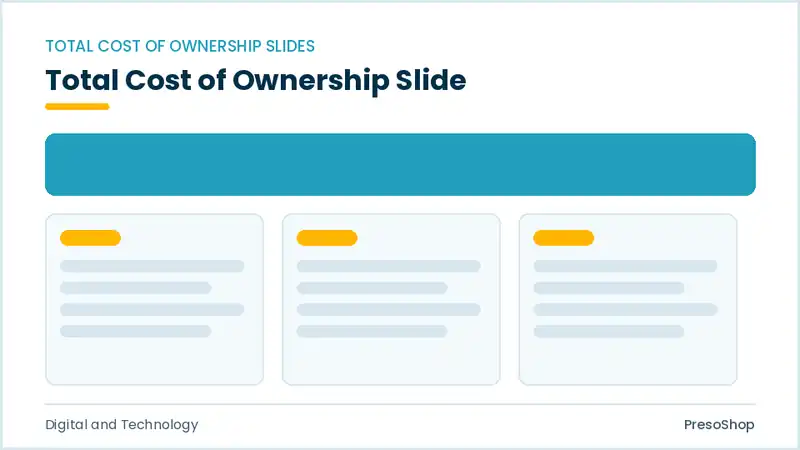 Editable PowerPoint total cost of ownership slide template, built from recolourable native shapes for digital and technology decks