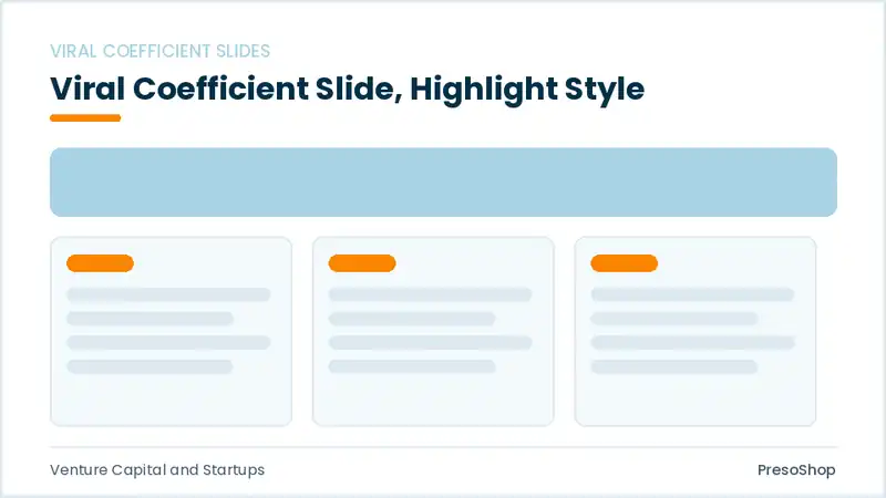 Editable PowerPoint viral coefficient slide template with an accented takeaway, built from recolourable native shapes for venture capital and startups decks