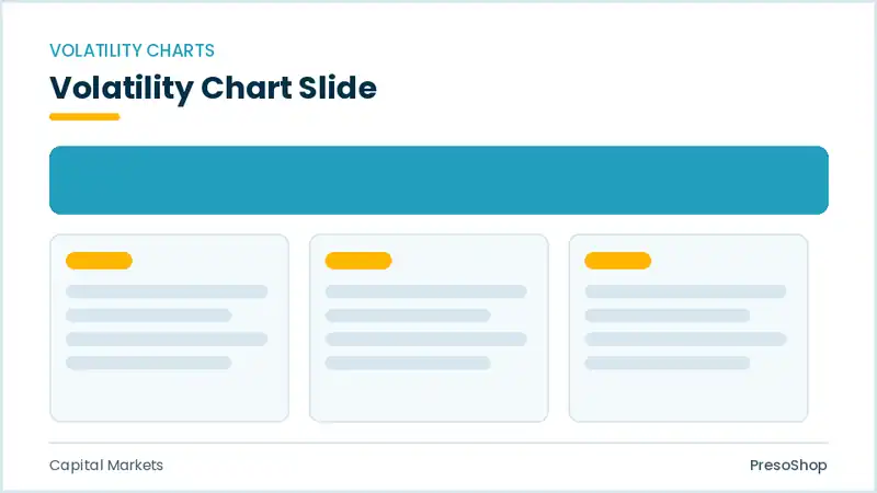 Editable PowerPoint volatility chart slide template, built from recolourable native shapes for capital markets decks