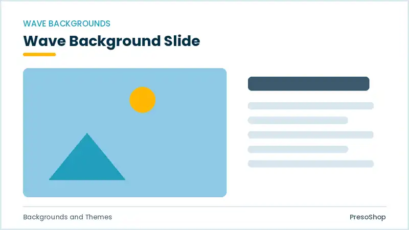 Editable PowerPoint wave background slide template, built from recolourable native shapes for backgrounds and themes decks