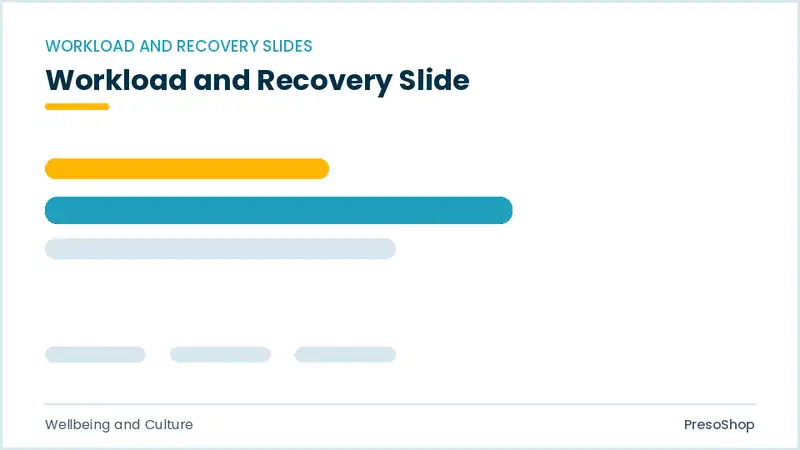 Editable PowerPoint workload and recovery slide template, built from recolourable native shapes for wellbeing and culture decks